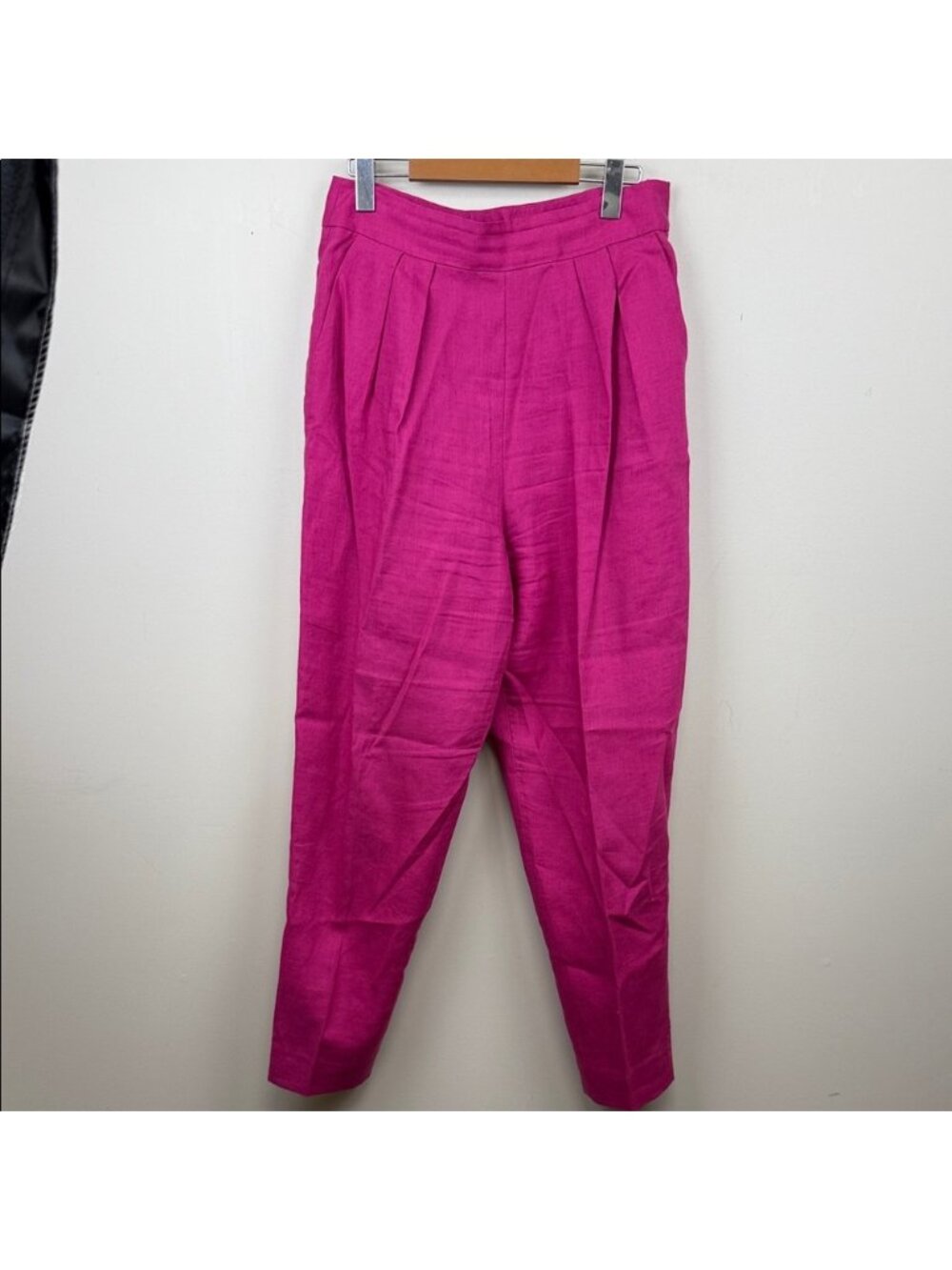 Theory Hot Pink Linen Suit Set Double Breasted Blazer & Trousers 6 - Picture 10 of 15